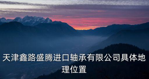天津市東麗區金鐘河大街3699號，天津鑫路盛騰進口軸承有限公司具體地理位置