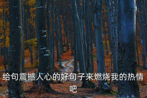給句震撼人心的好句子來燃燒我的熱情吧