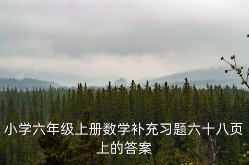小學六年級上冊數學補充習題六十八頁上的答案