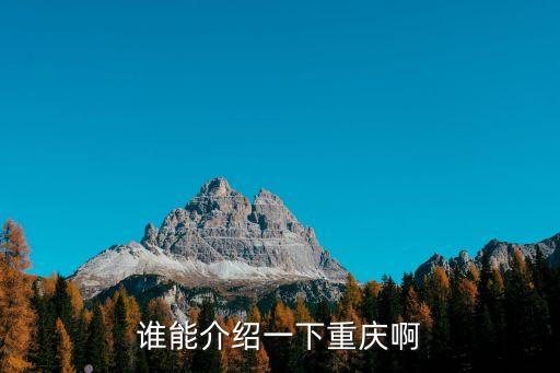重慶介紹，誰能介紹一下重慶啊