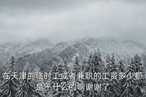 在天津的臨時(shí)工或者兼職的工資多少都是干什么的啊謝謝了