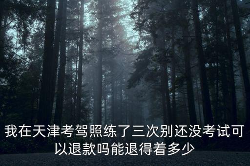 我在天津考駕照練了三次別還沒考試可以退款嗎能退得著多少