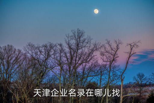天津企業名錄在哪兒找