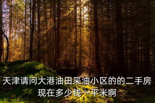 天津請問大港油田采油小區的的二手房現在多少錢一平米啊