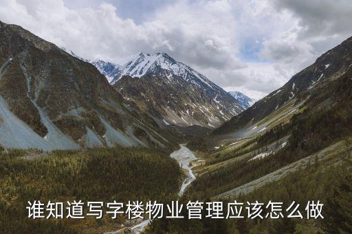 誰知道寫字樓物業管理應該怎么做