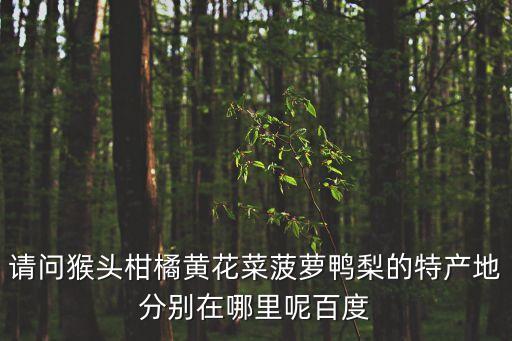 請問猴頭柑橘黃花菜菠蘿鴨梨的特產地分別在哪里呢百度