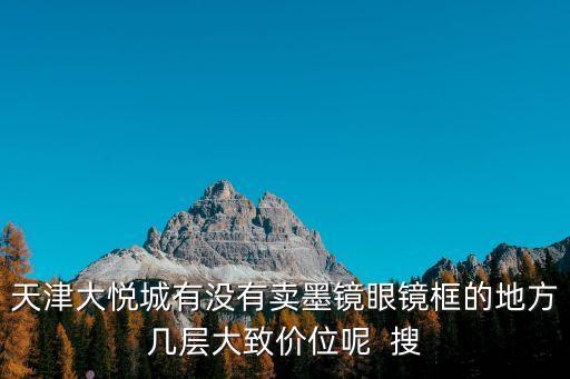 天津市大悅城眼鏡，天津大悅城不知道二樓還是三樓的走廊里有家都是板材眼鏡的眼鏡店叫