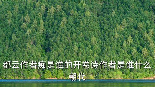 都云作者癡，  都云作者癡誰解其中味這首詩出自紅樓夢