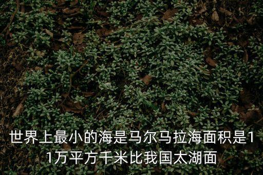 世界上最小的海是馬爾馬拉海面積是11萬平方千米比我國太湖面