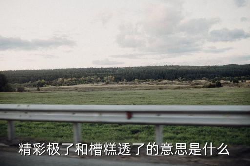 精彩極了和槽糕透了的意思是什么
