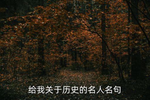 給我關(guān)于歷史的名人名句