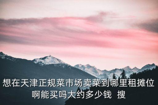 天津市設(shè)區(qū)菜攤出租，想在天津正規(guī)菜市場賣菜到哪里租攤位啊能買嗎大約多少錢  搜