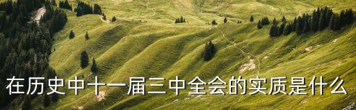 在歷史中十一屆三中全會的實質是什么