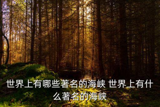 世界上有哪些著名的海峽 世界上有什么著名的海峽
