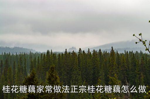 桂花糖藕，桂花糖藕怎么做呢
