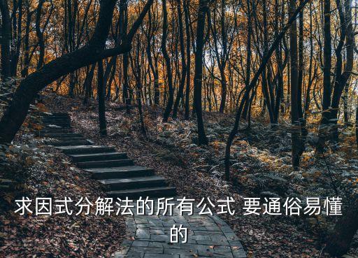 求因式分解法的所有公式 要通俗易懂的