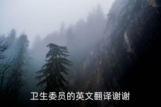 衛(wèi)生委員的英文翻譯謝謝