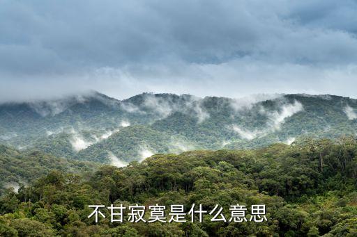 不甘寂寞，不甘寂寞是什么意思