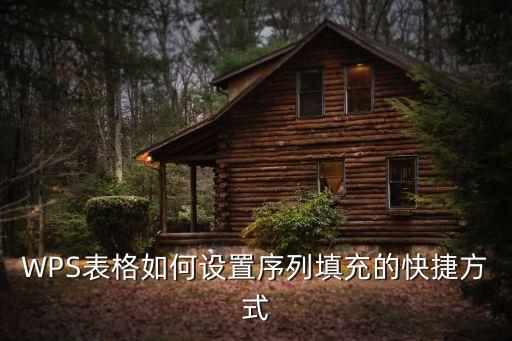 WPS表格如何設(shè)置序列填充的快捷方式