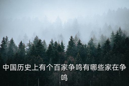 中國歷史上有個百家爭鳴有哪些家在爭鳴