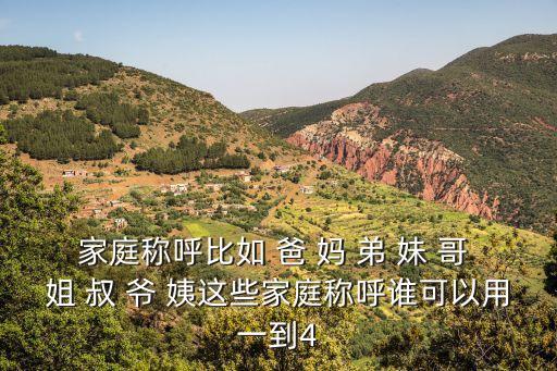 家庭稱謂，家庭稱謂的介紹