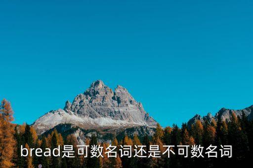 bread是可數名詞還是不可數名詞