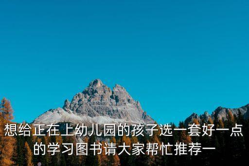 想給正在上幼兒園的孩子選一套好一點的學習圖書請大家幫忙推薦一