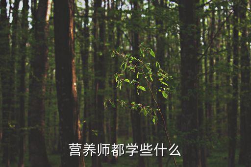 營養師都學些什么