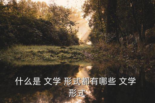 什么是 文學 形式都有哪些 文學 形式