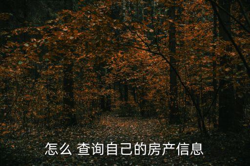 怎么 查詢自己的房產(chǎn)信息