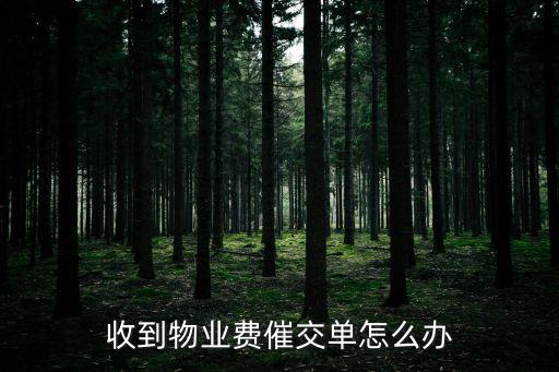 收到物業(yè)費(fèi)催交單怎么辦