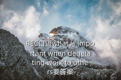 bec口語，BEC口語what is important when degelating work to others要答案