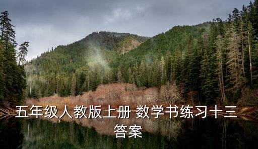 五年級人教版上冊 數(shù)學書練習十三 答案