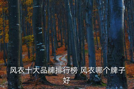  風衣十大品牌排行榜 風衣哪個牌子好