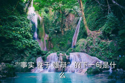 “ 事實 勝于 雄辯”的下一句是什么