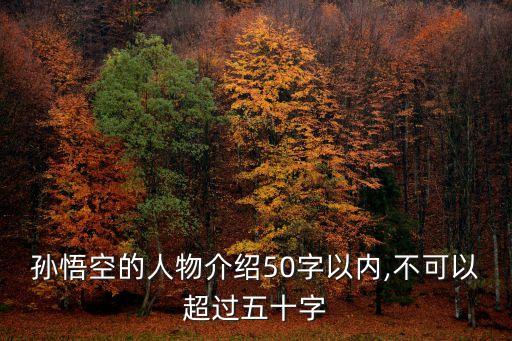 孫悟空的人物介紹50字以內(nèi),不可以超過五十字