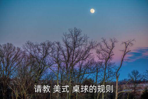 請教 美式 桌球的規(guī)則