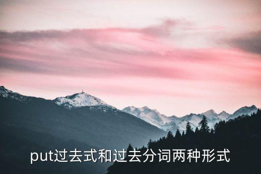 put的過去式,過去分詞是分詞的一種