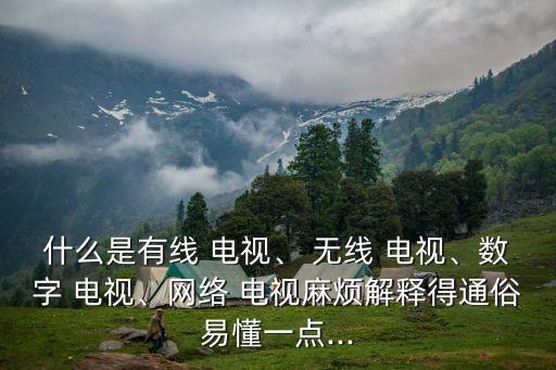 什么是有線 電視、 無線 電視、數字 電視、網絡 電視麻煩解釋得通俗易懂一點...