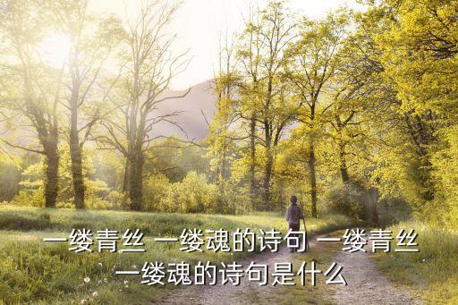  一縷青絲 一縷魂的詩句 一縷青絲 一縷魂的詩句是什么