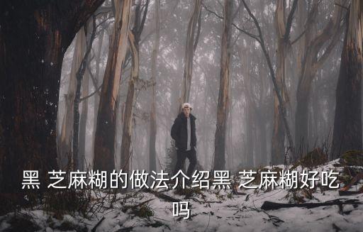 黑 芝麻糊的做法介紹黑 芝麻糊好吃嗎