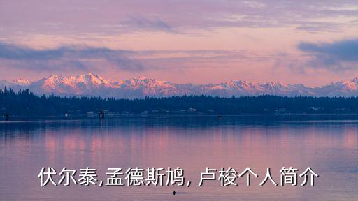 盧梭簡介,法國啟蒙思想家、哲學家、文學家