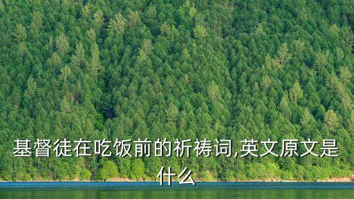 基督徒在吃飯前的祈禱詞,英文原文是什么