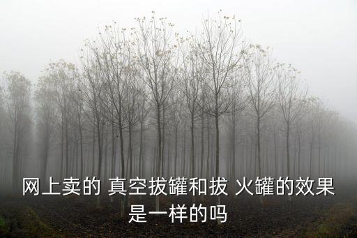 網上賣的 真空拔罐和拔 火罐的效果是一樣的嗎
