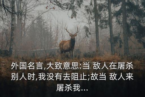 我沒有敵人,追殺共產主義者和猶太人我沒說話