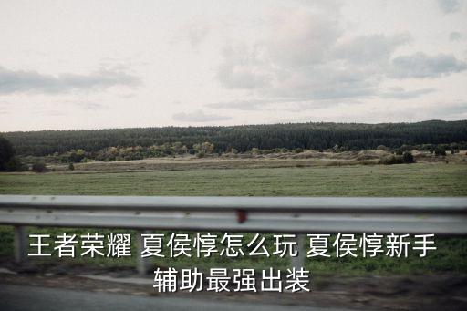 王者榮耀 夏侯惇怎么玩 夏侯惇新手輔助最強出裝