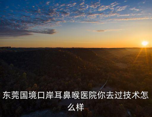 東莞國境口岸醫(yī)院坑錢，東莞國境口岸耳鼻喉醫(yī)院你去過技術(shù)怎么樣