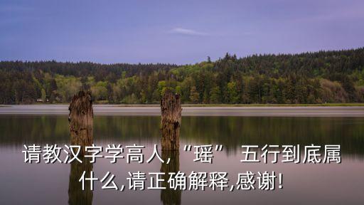 請教漢字學(xué)高人,“瑤” 五行到底屬什么,請正確解釋,感謝!