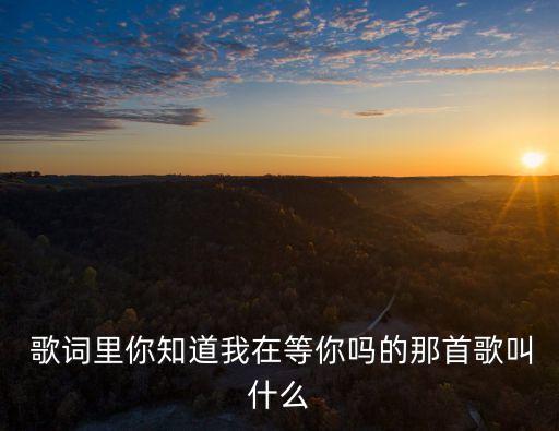  歌詞里你知道我在等你嗎的那首歌叫什么