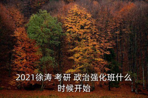 2021徐濤 考研 政治強化班什么時候開始